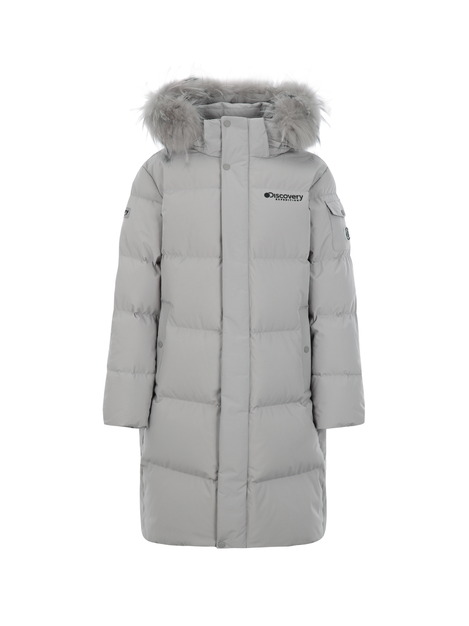 Discovery Gosh 鵝絨長款外套 大衣 灰色 男款