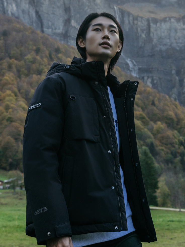 Discovery Bergen Gore 男士鵝絨外套 黑色 男款