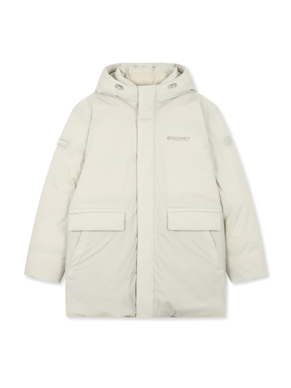 Discovery Scott 男士鵝絨連帽外套 象牙色 男款