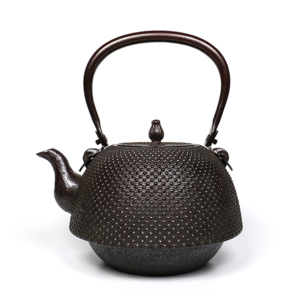 【佐藤勝芳】南部形 霰 鐵壺1.6L-座付柄軸