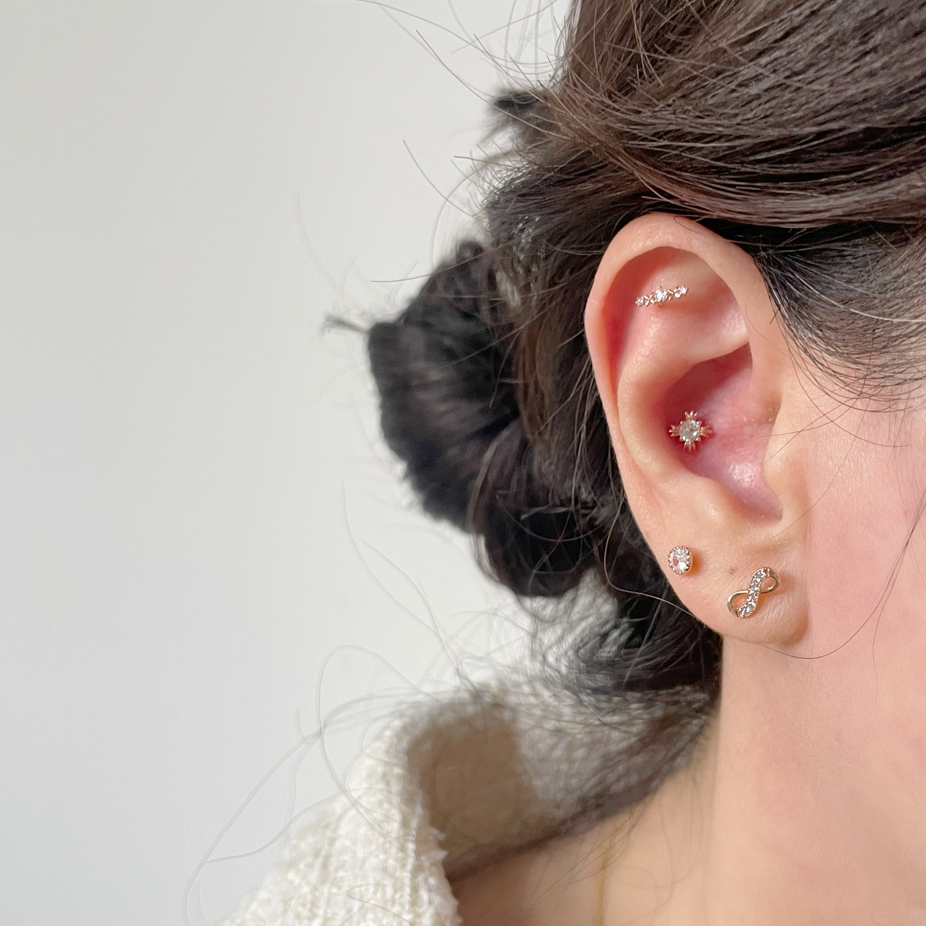 10K無限鋯石耳環