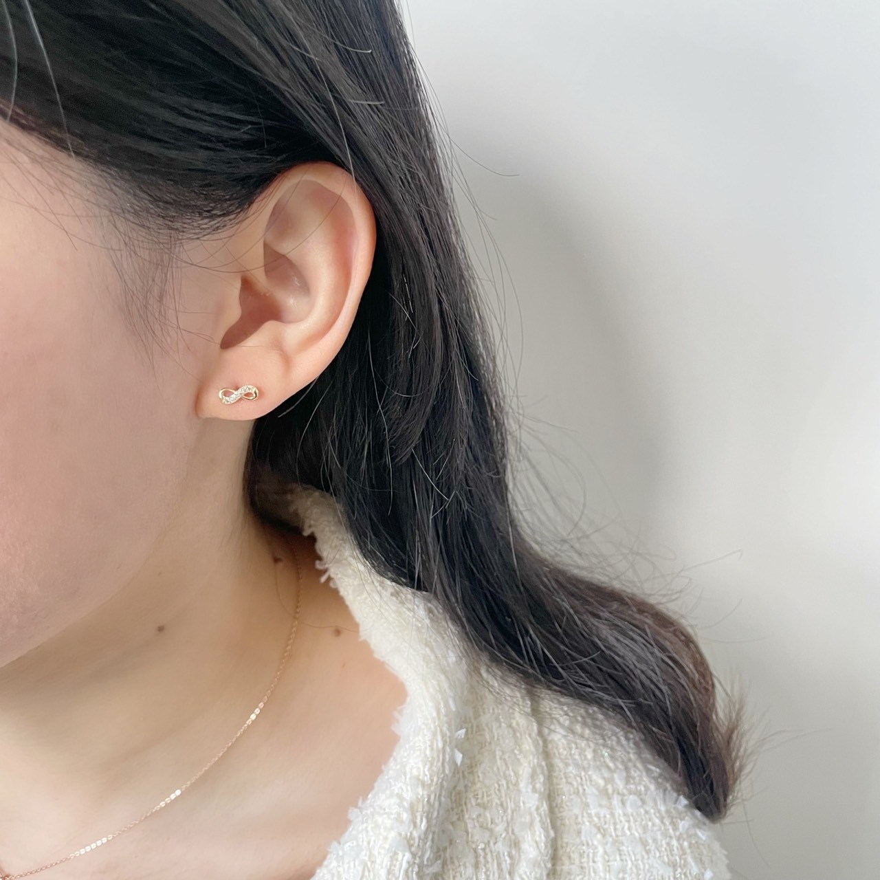 10K無限鋯石耳環