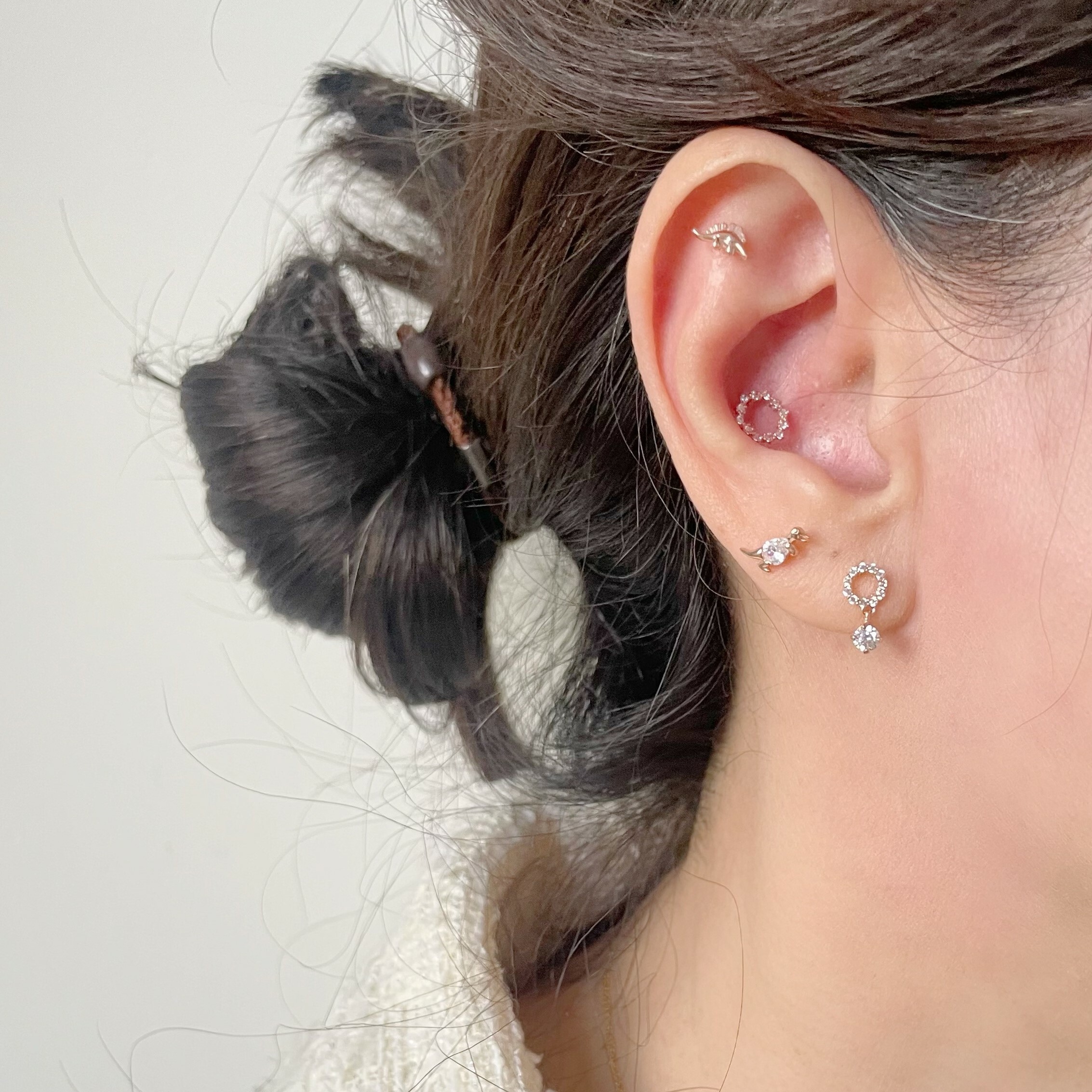 10K鋯石小恐龍耳環