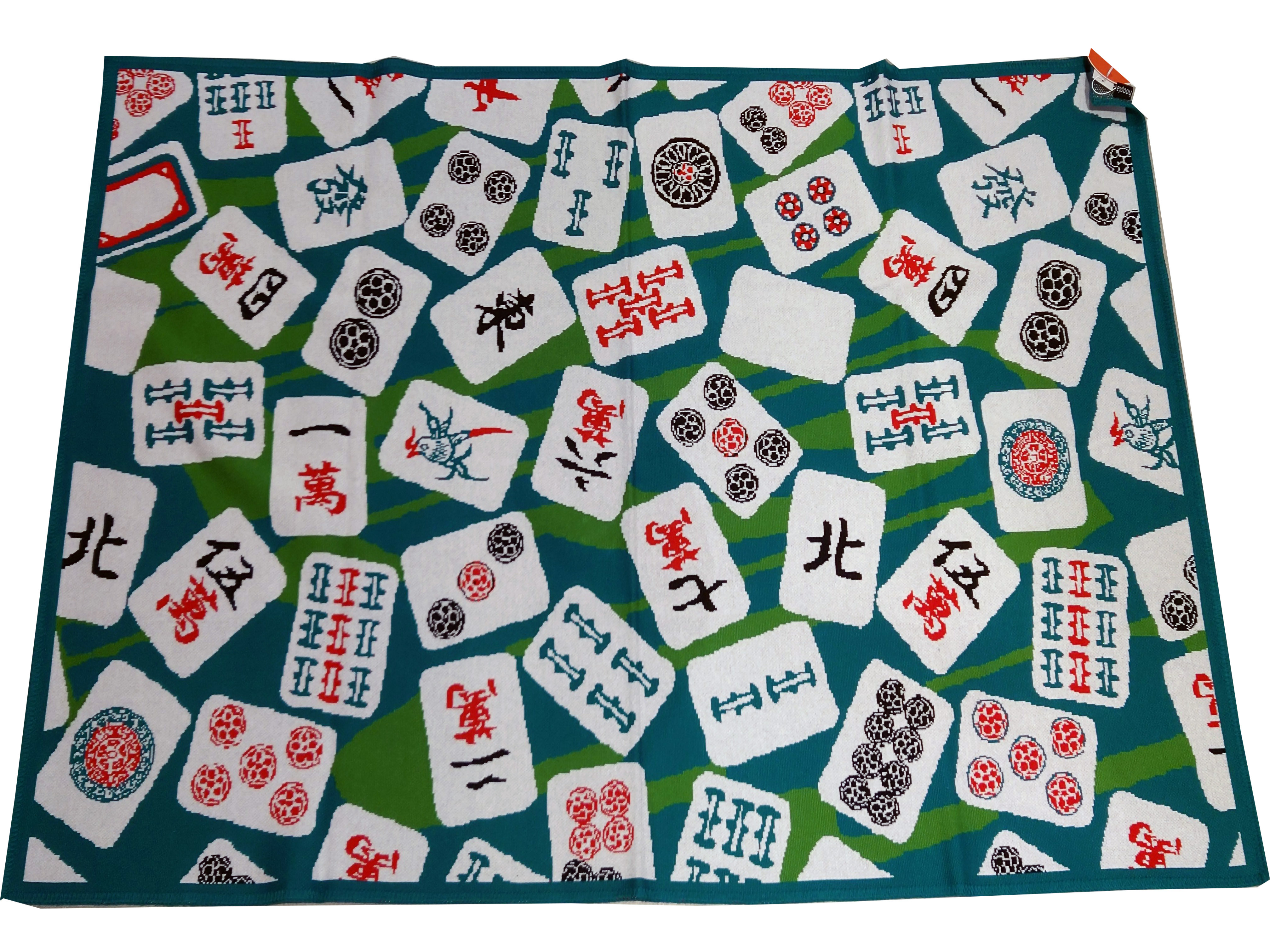 Mahjong Patterned Knitted Blanket