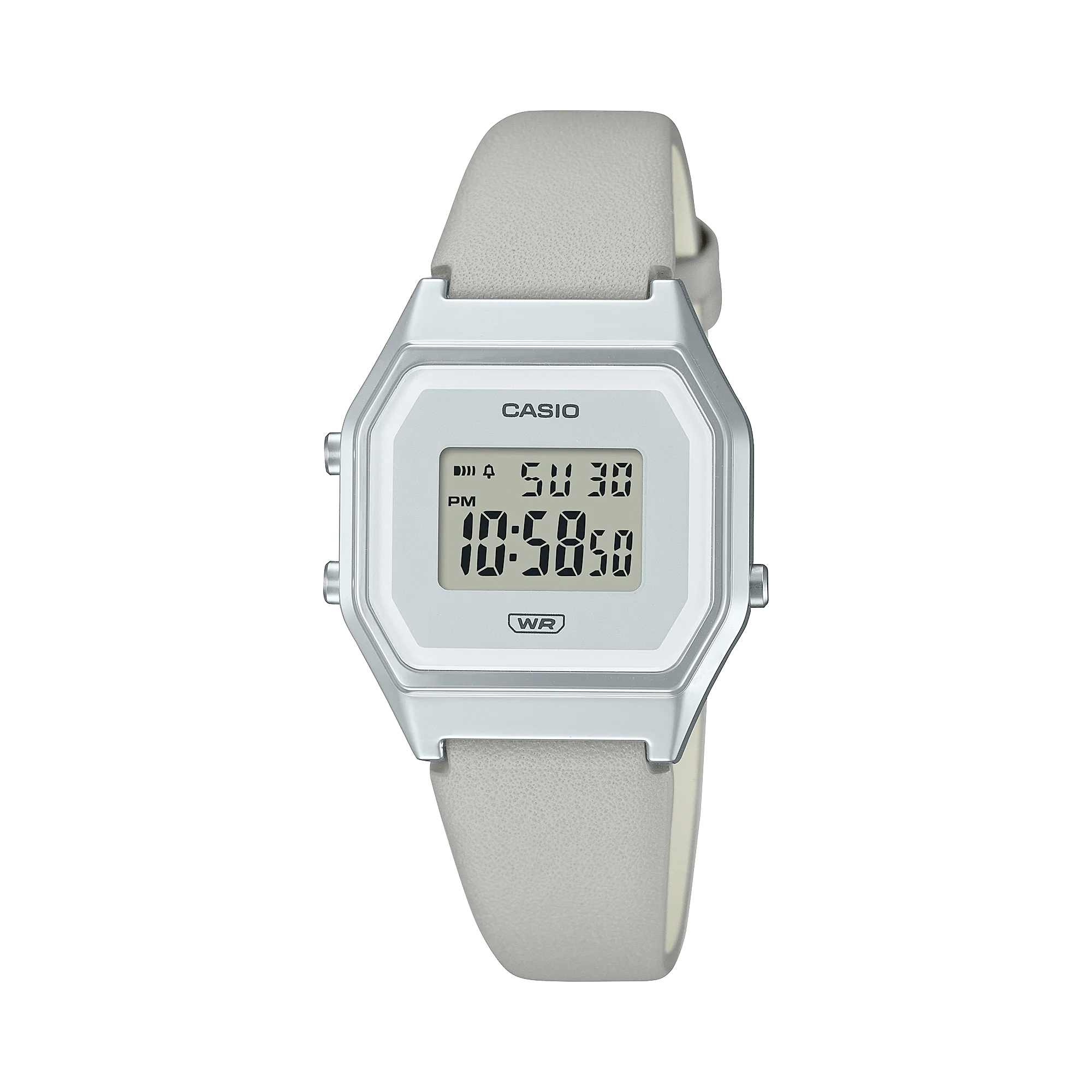 Casio LA680WEL-8 女裝 大象灰色 復古皮帶跳字錶