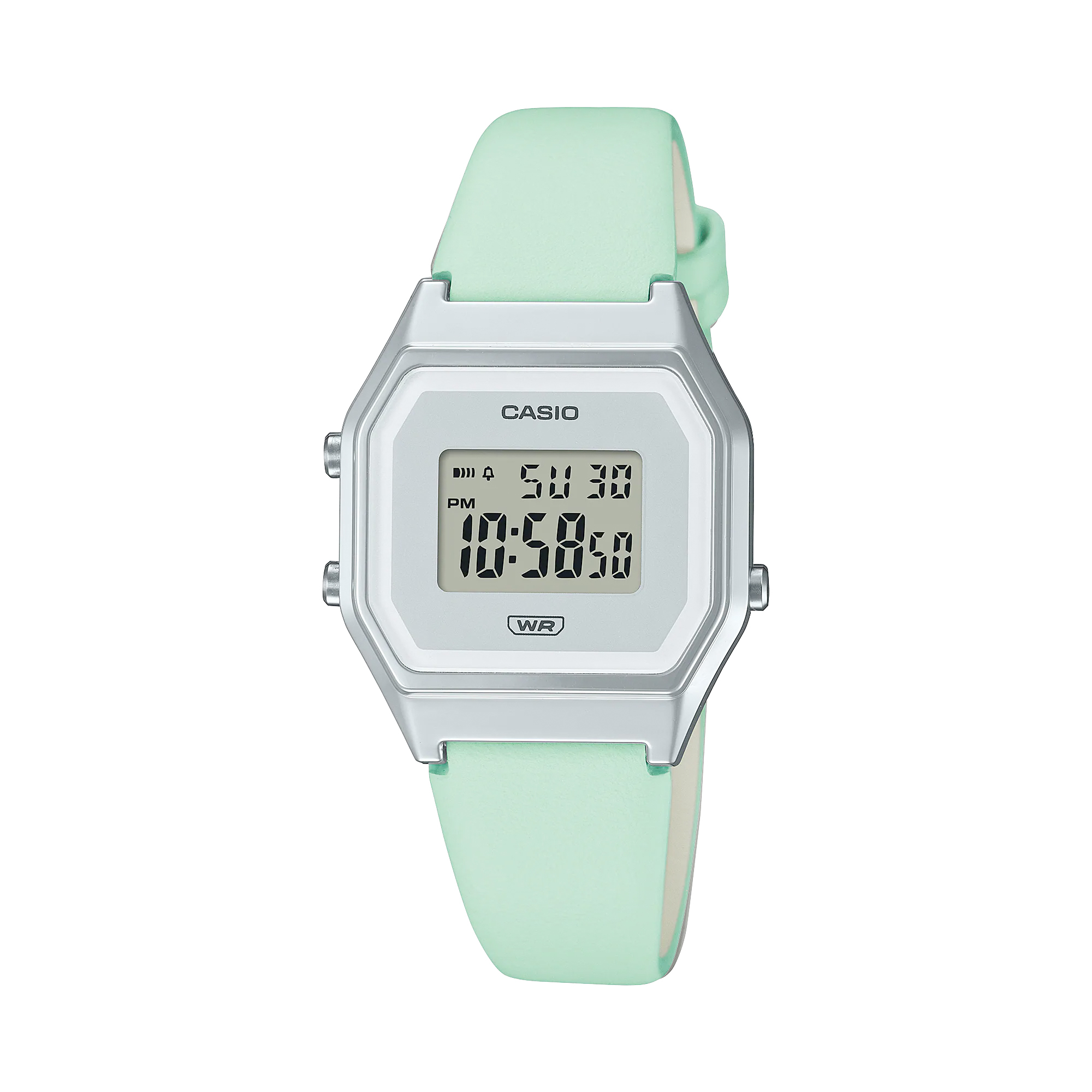 Casio LA680WEL-3 女裝 薄荷綠色 復古皮帶跳字錶