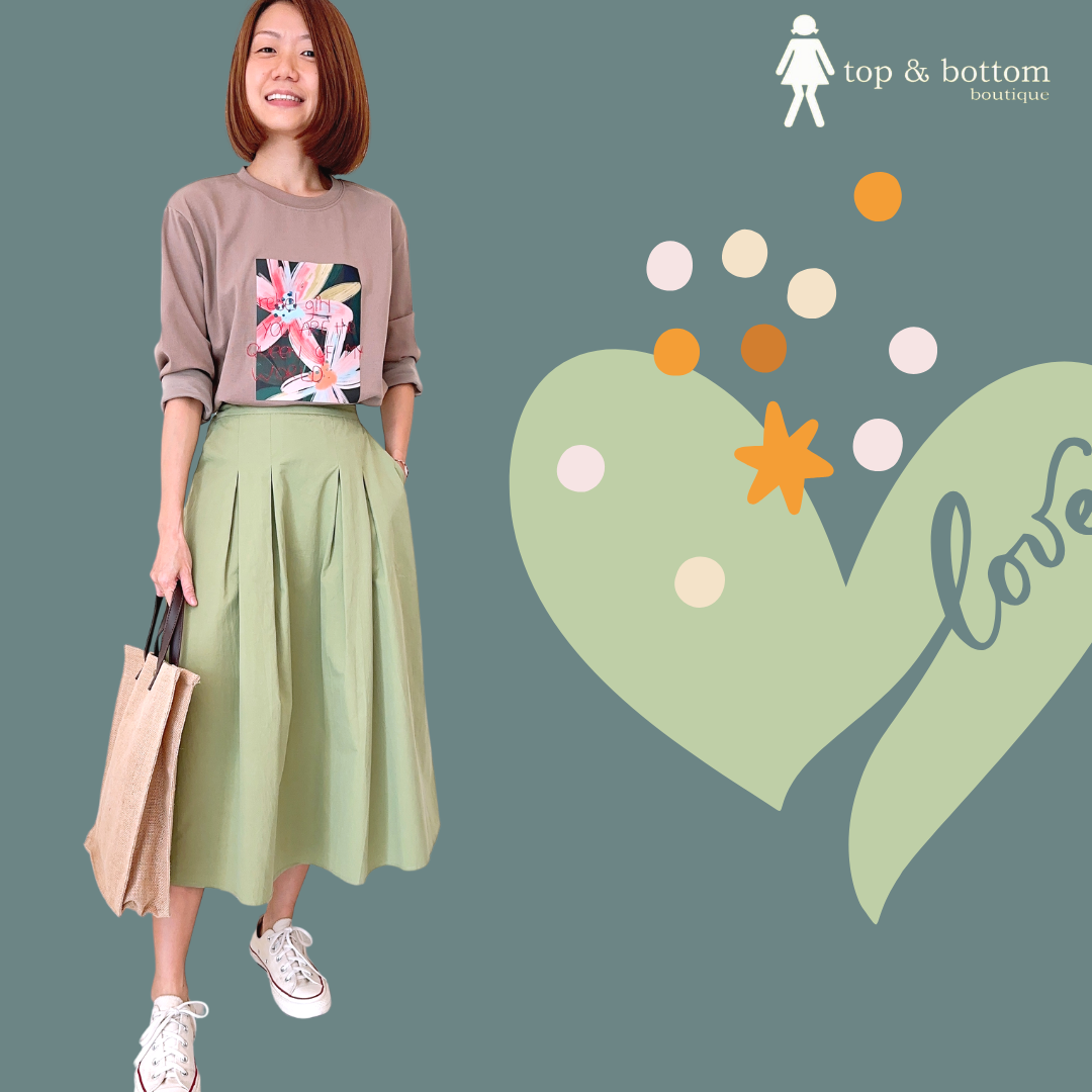 SOLID COTTON POCKET ALINE SKIRT