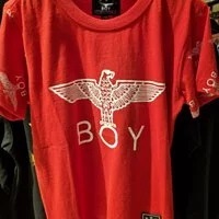 [S] BOYLONDON SS CREW NECK T-SHIRT,RED/WHITE, B92TS1003K559 (SBB139)