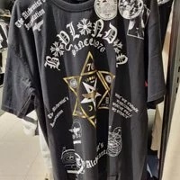 [S] BOYLONDON STAR RAIN SHORT SLEEVE T-SHIRT,BLACK/GOLD, B92TS1281U99 (SBB145)