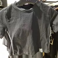 [S] BOYLONDON BACK LETERRING LOGO CROP TOP,BLACK/WHITE, B72TPTS06F89 (SBB146)