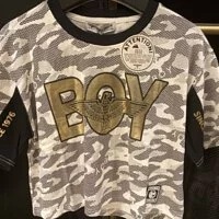 [S] BOYLONDON 76 CAMOUFLAGE JERSEY T-SHIRT,WHITE/GOLD, B72TPTS52F91 (SBB150)
