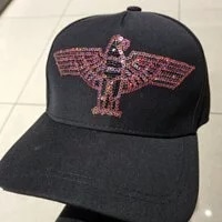 [S] BOYLONDON SEQUINS EAGLE CAP,BLACK/PINK, B81CP2005U97F (SBB158)