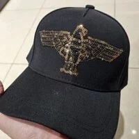 [S] BOYLONDON SEQUINS EAGLE CAP,BLACK/GOLD, B81CP2005U99F (SBB160)