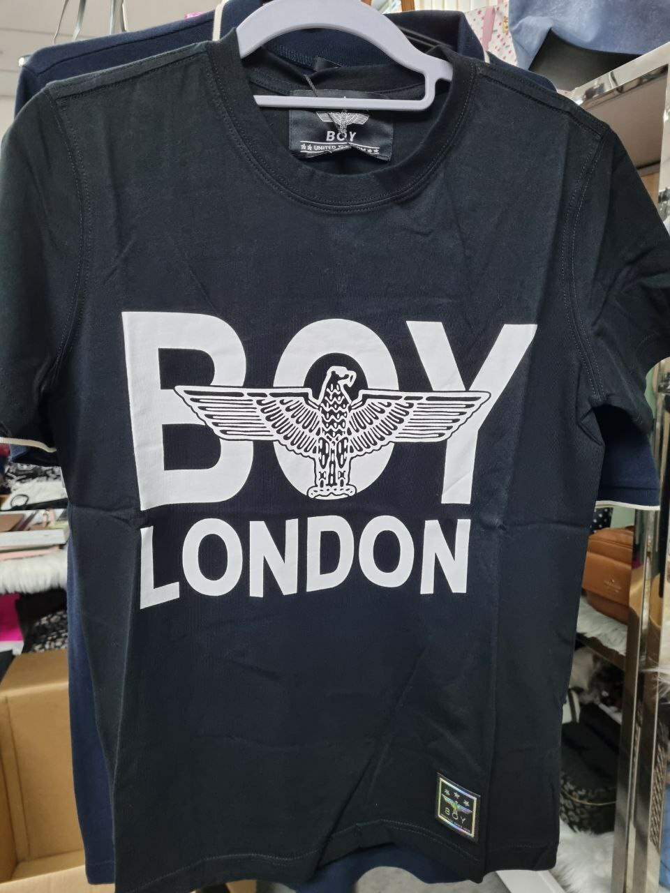 [S] BOYLONDON EAGLE LOGO TSHIRT,BLACK/WHITE, B82TS1002U0059 (SBB164)