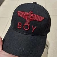 [S] BOYLONDON CAP WITH EAGLE AND BOY WORDING,BLACK/RED, B83CP1001U95F (SBB165)