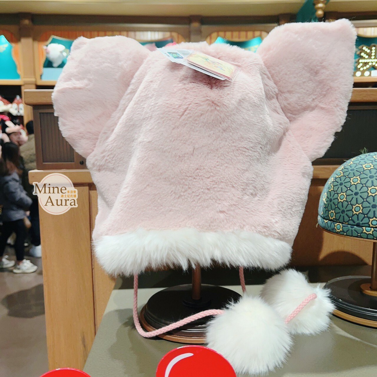 玲娜貝兒 Lina bell 絨毛 立體耳朵 毛球綁帶 造型 帽 -上海迪士尼樂園