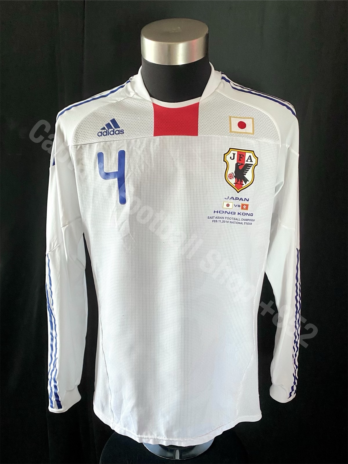 (更衣室版) 日本隊 vs 香港隊 2010 東亞足球錦標 Adidas 作客長䄂更衣室球員版球衣 #4 TULIO