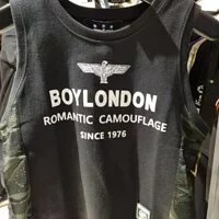 [S] BOYLONDON ROMANTIC CAMOUFLAGE TANK,BLACK/WHITE, B72TPSL21F89 (SBB173)