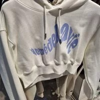 [S] ADLV WAVY LOGO CROP HOODIE,CREAM, ADLV22FW-HDCLWV-CRM [FINAL SALE] (SAV131)