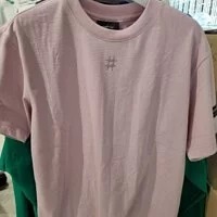 [S] BEENTRILL KUCHA HASHTAG SHORT SLEEVE T-SHIRT,LIGHT PINK, BA222TS005-LN  (SBT79)