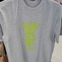 [S] EVISU PLANNING TIGER FOIL LOOSE FIT SHORT SLEEVE T-SHIRT,MELANGE GREY, EU5UTS921-MELANGE GREY (SEV164)