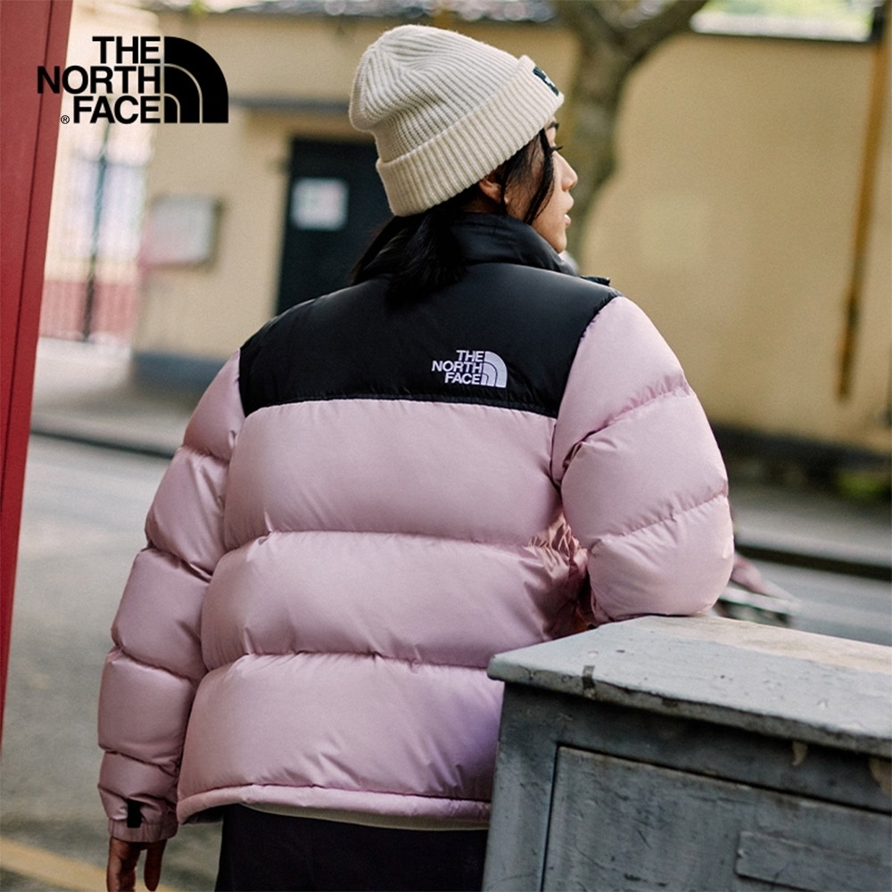 代購 THE NORTH FACE女 防潑水 保暖可收納 連帽羽絨外套 粉 DEC-