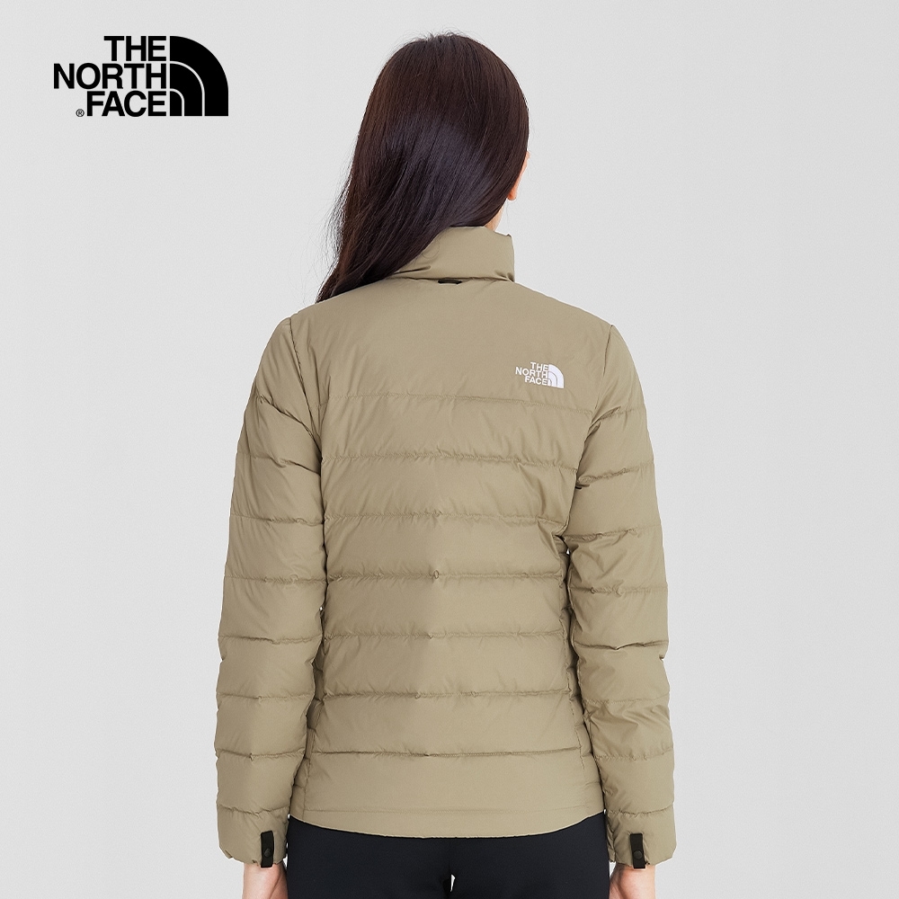 代購 THE NORTH FACE 女 防潑水保暖立領羽絨外套 卡其DEC-