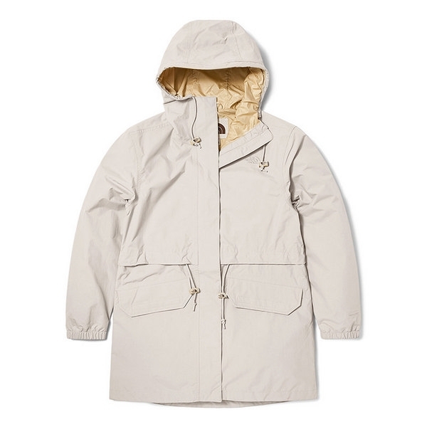 代購 THE NORTH FACE - AP 女 防水透氣長版連帽衝鋒衣 白 DEC-