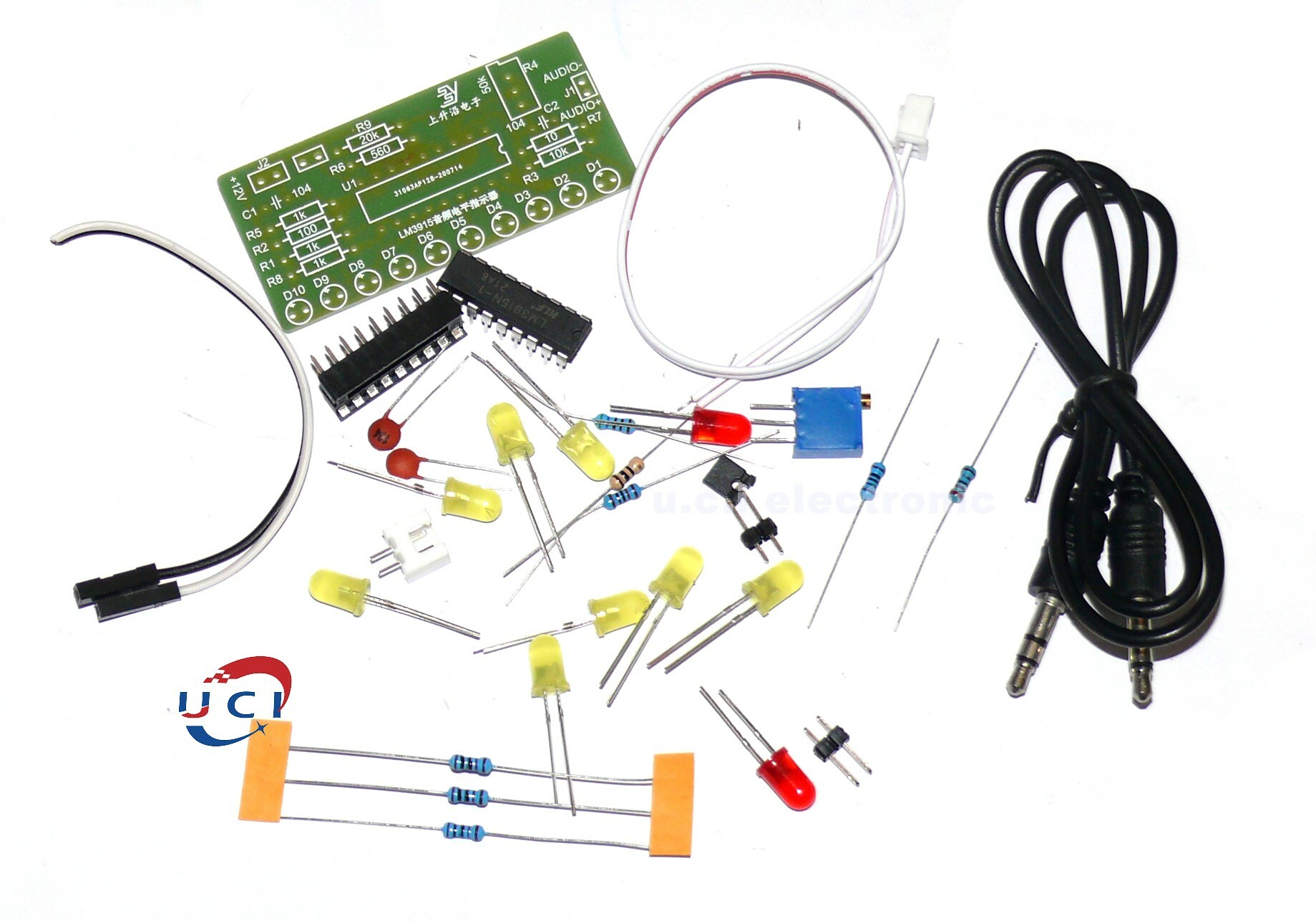 【UCI電子】(Y-2)  LM3915趣味10段音訊電平指示器套件 電子工藝焊接實訓實驗diy散件