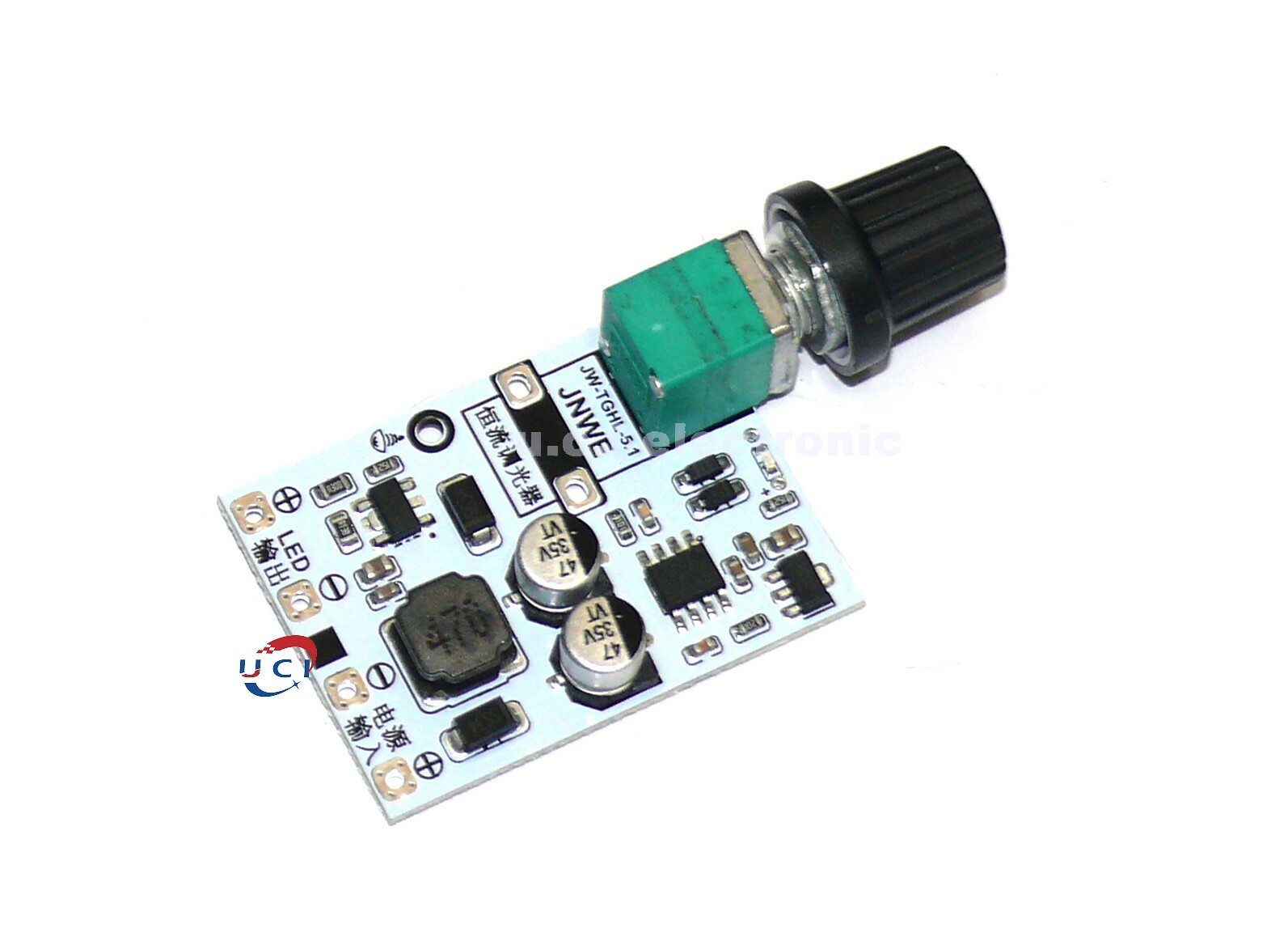 【UCI電子】(1-1) 新款LED恒流調光驅動板 旋鈕大功率 照明檯燈模組DC直流電位器控制5V-24V 調光器