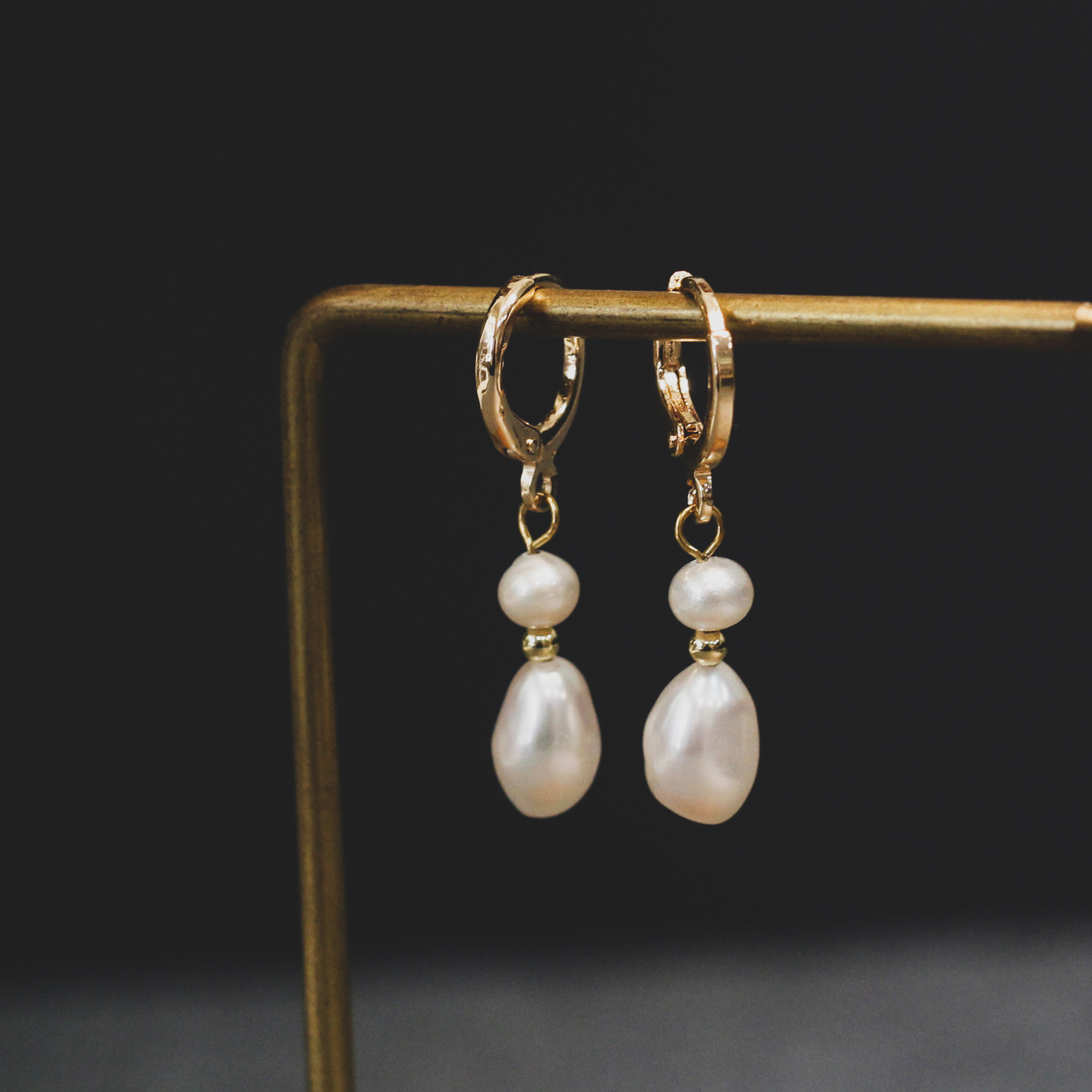 氣質款淡水珍珠｜14K耳圈