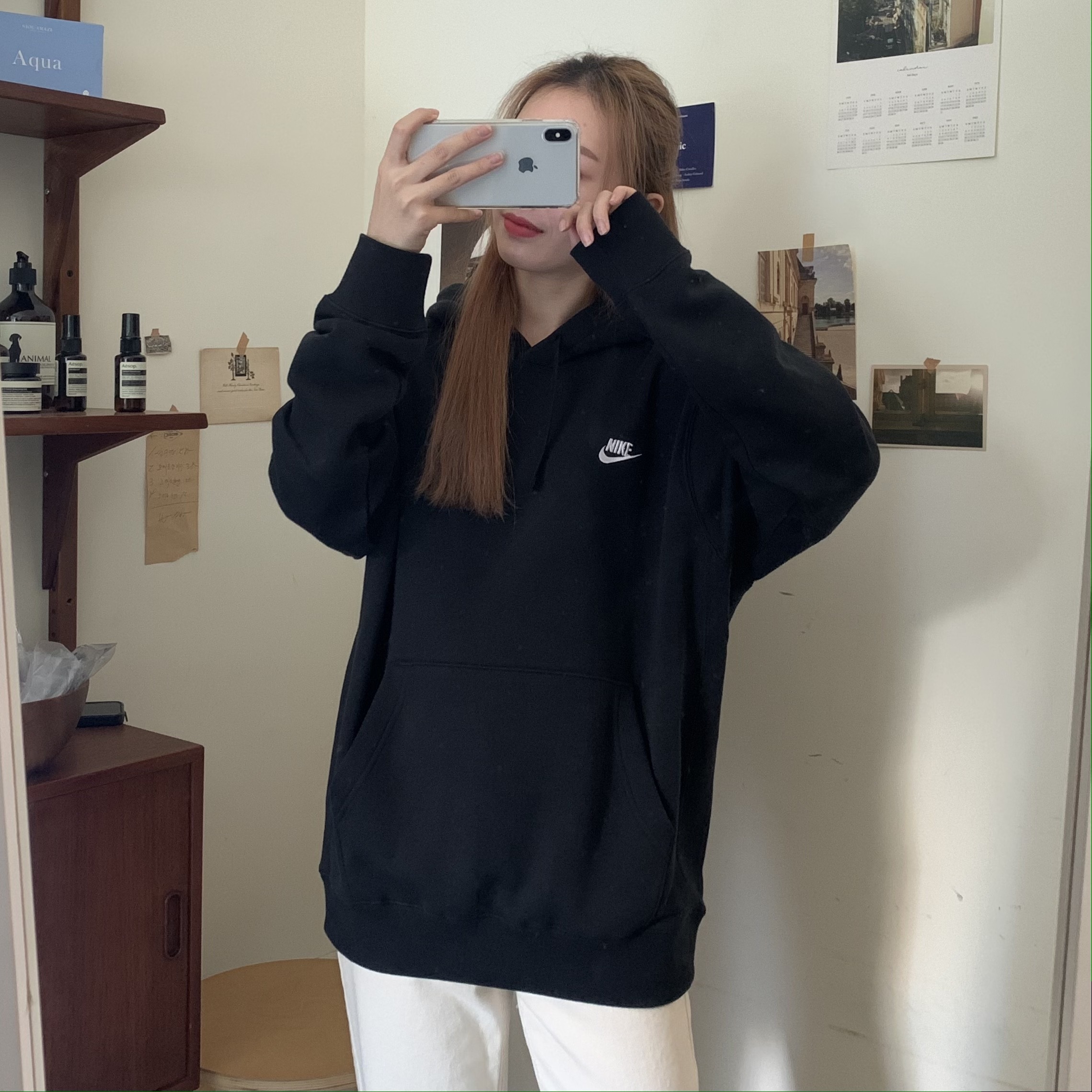 Nike 小Logo帽T (2colors)