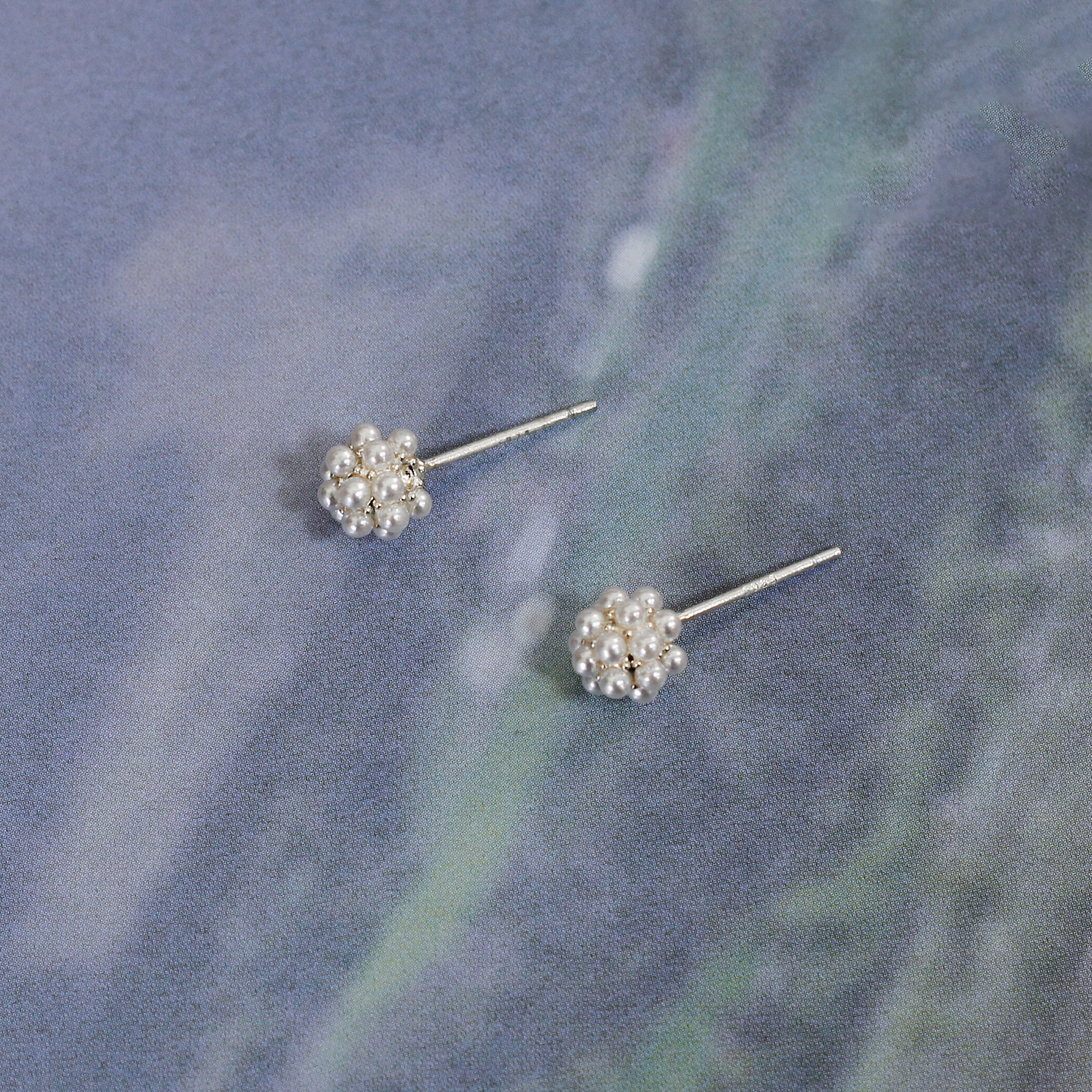 迷你淡水珍珠米花耳針