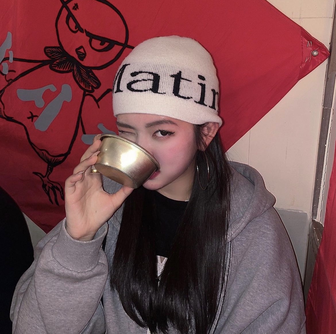 <寧寧代言🧚🏻>Matin Kim 羊毛針織 logo毛帽