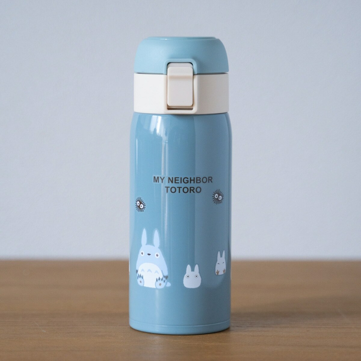 不鏽鋼按壓式真空保溫水瓶 龍貓 350毫升