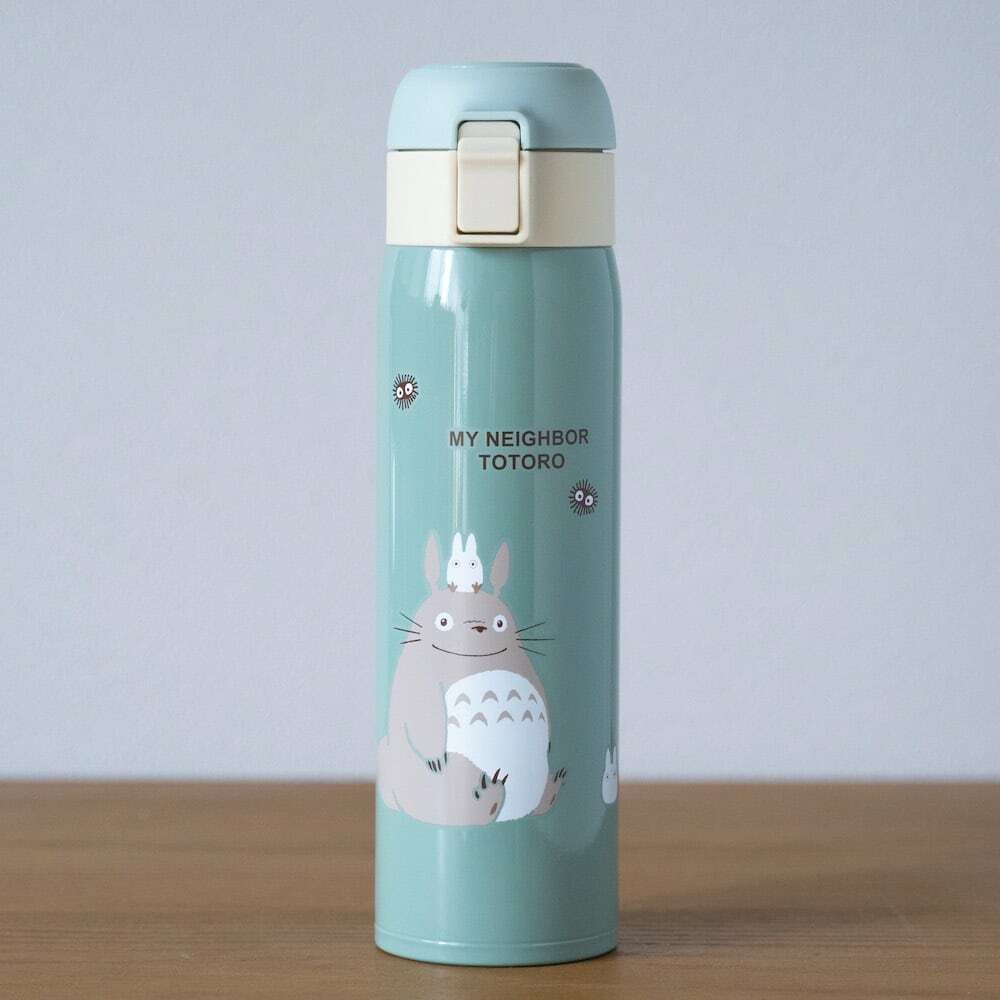 不鏽鋼按壓式真空保溫水瓶 龍貓 480毫升