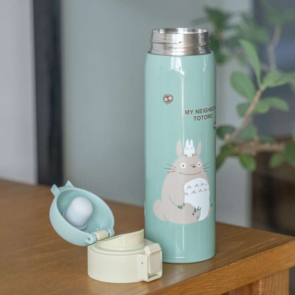 不鏽鋼按壓式真空保溫水瓶 龍貓 480毫升