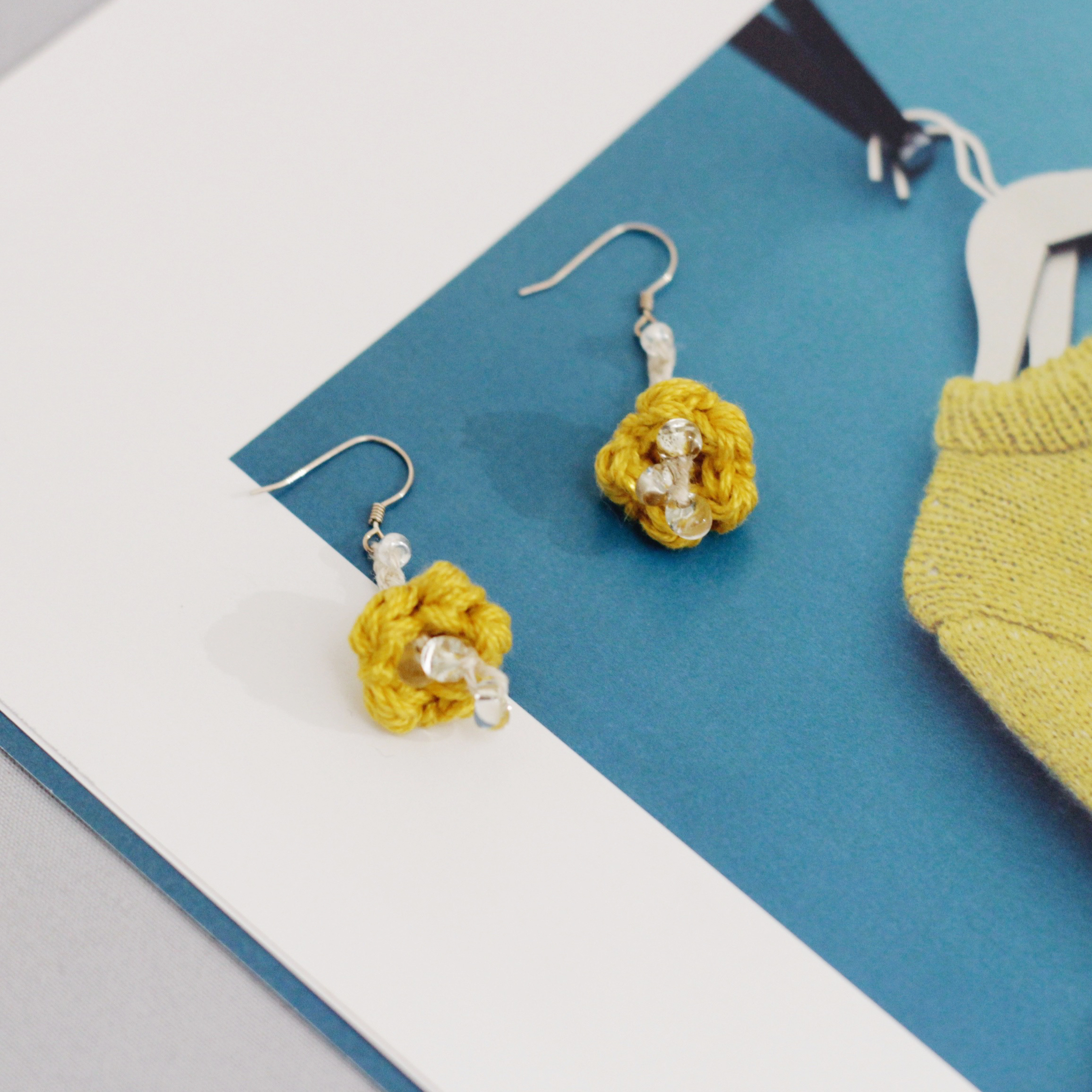 zhunzhun言享｜花露::耳環- 澄黃