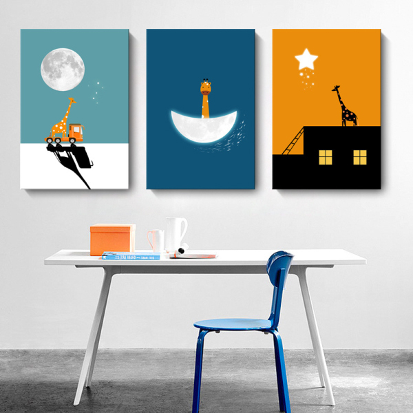 俏皮長頸鹿無框掛畫