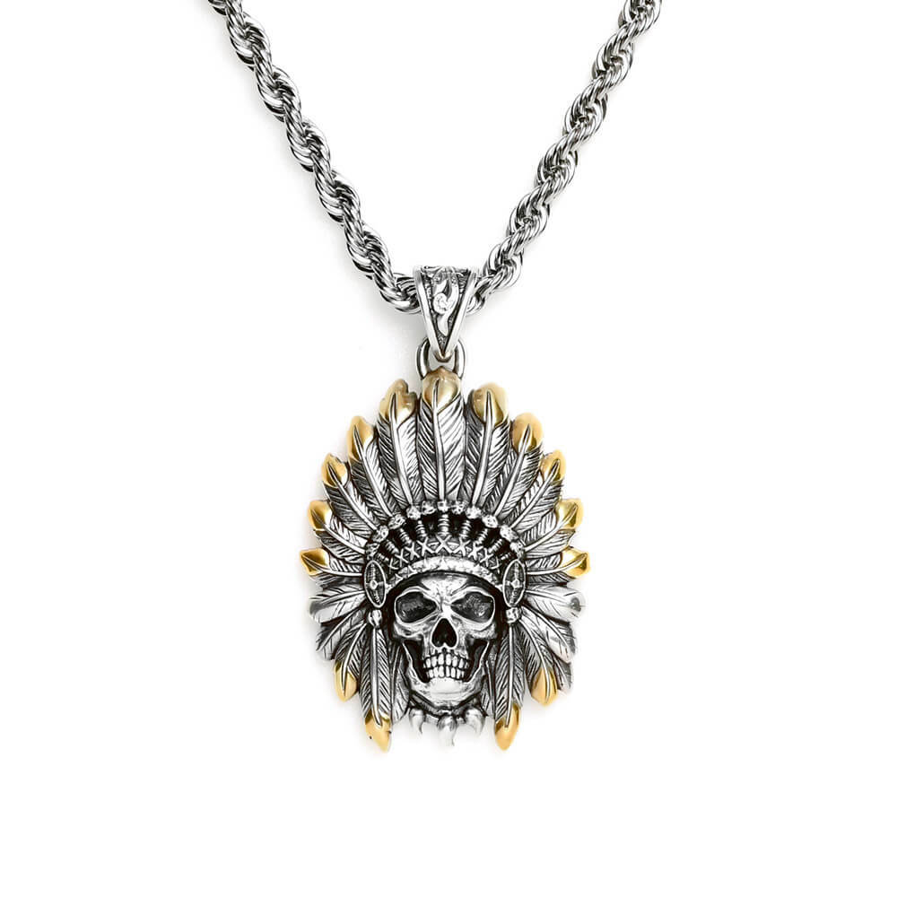 印地安骷髏酋長 個性項鍊/個性飾品/項鍊－快速出貨