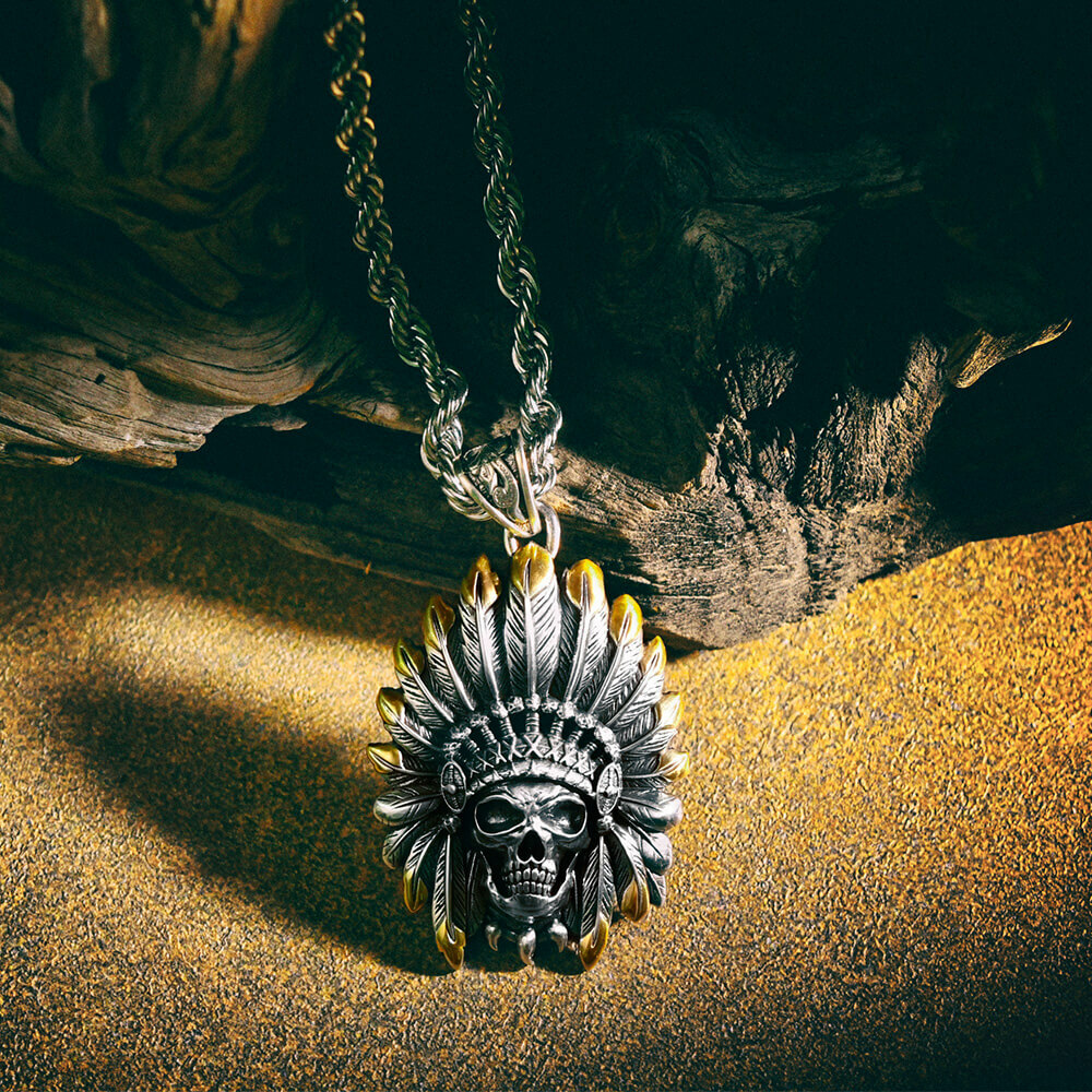 印地安骷髏酋長 個性項鍊/個性飾品/項鍊－快速出貨