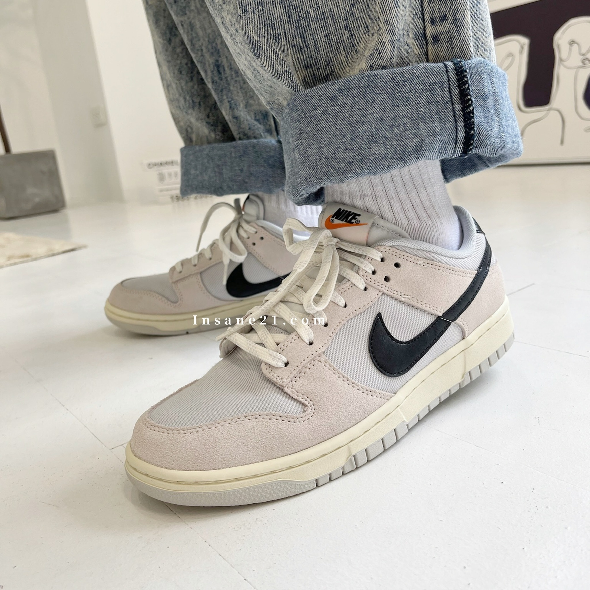 Nike Dunk Low Retro SE 灰色麂皮白米黑勾奶油底男鞋DO9776-001