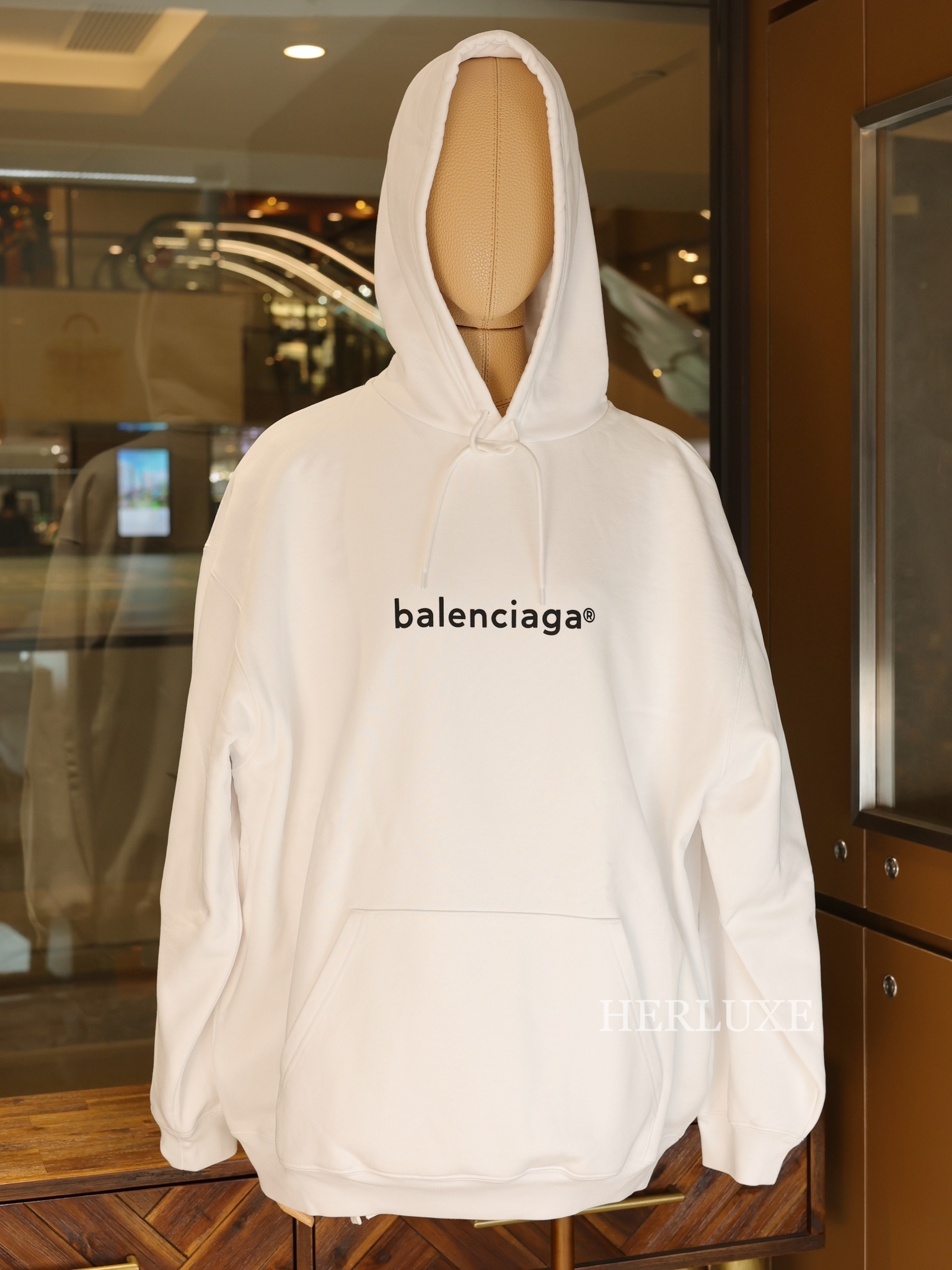 Balenciaga white logo oversized hoodie sz:XL