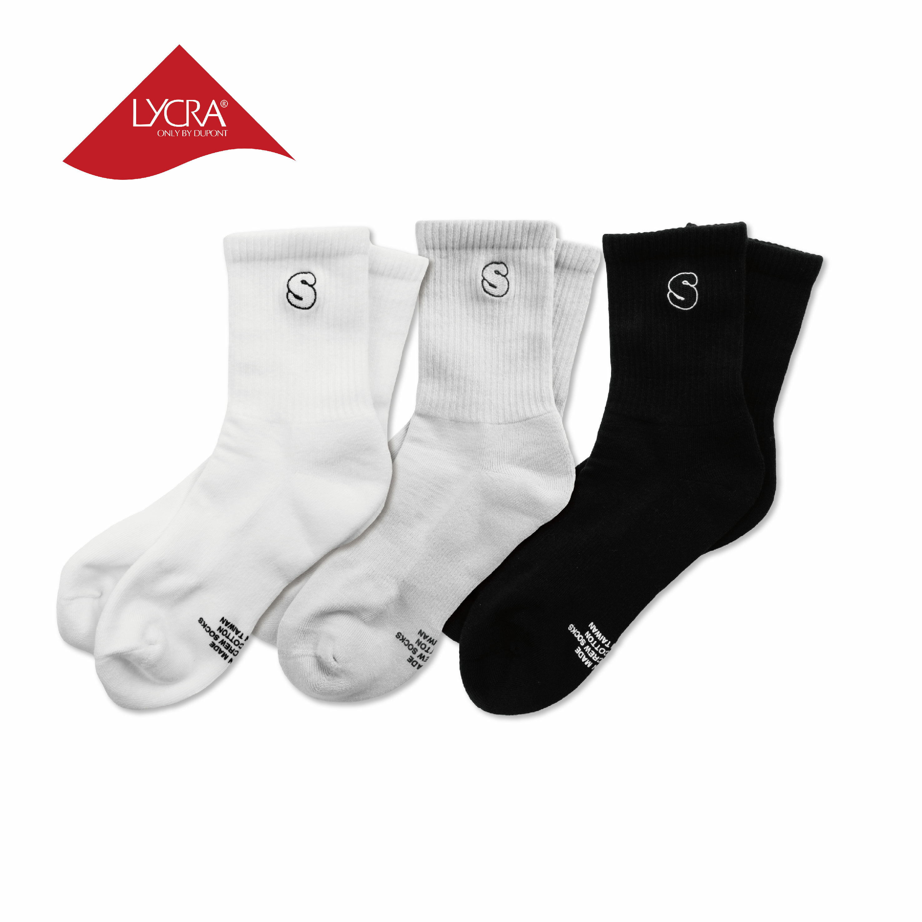 SIMON MADE SK-004 標誌S 除菌 抗臭 中筒 襪子 純棉 吸汗 舒適 長襪 直筒襪