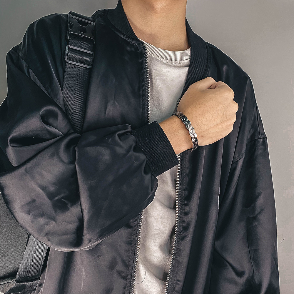 【AC001】復古仿舊磨面麻花開口手環