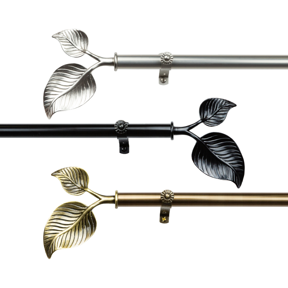 20.7mm│枝葉扶蘇│伸縮窗簾桿架│3色2尺寸