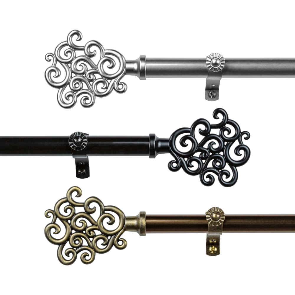 20.7mm│流雲奔湧│伸縮窗簾桿架│3色2尺寸