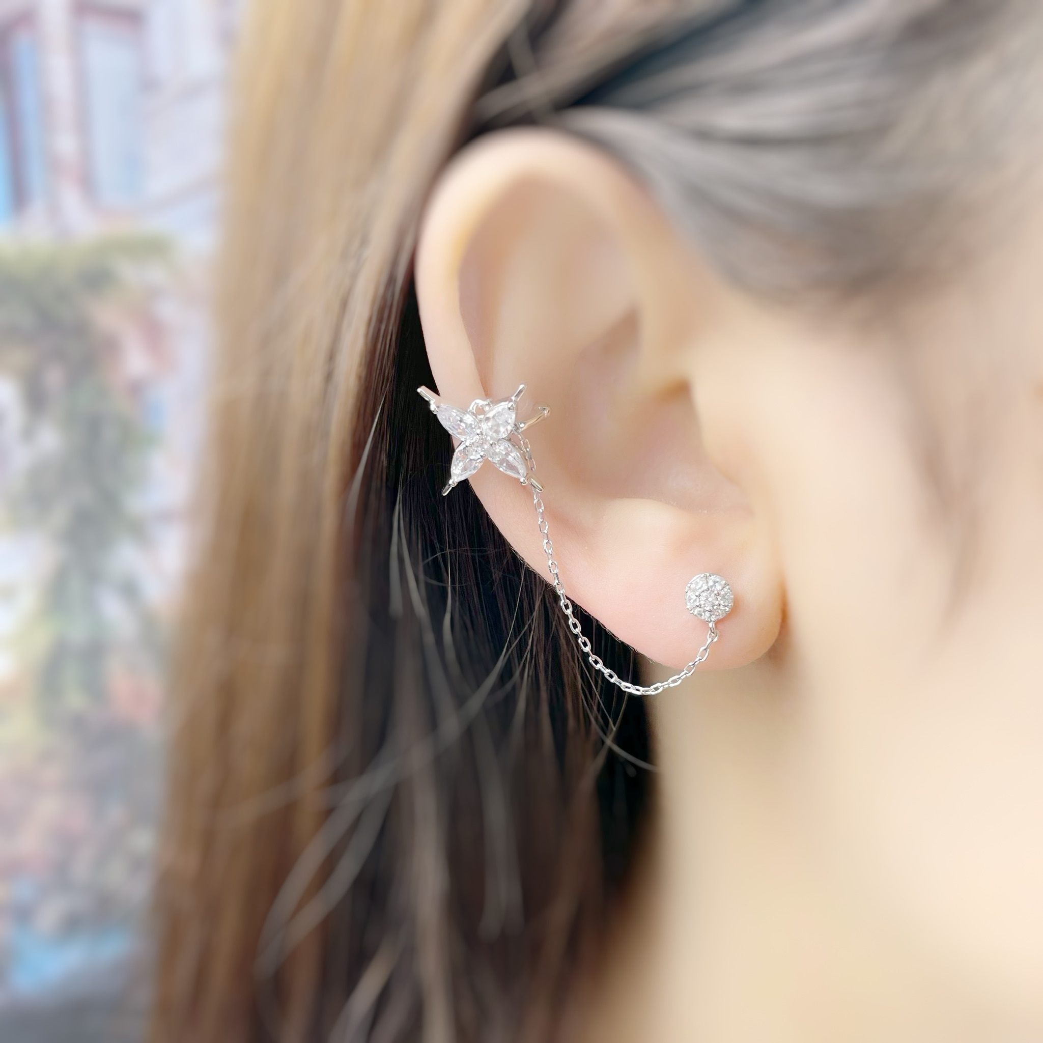 | 925 Silver・White Gold | Flower Dance Earrings | EA0596 |