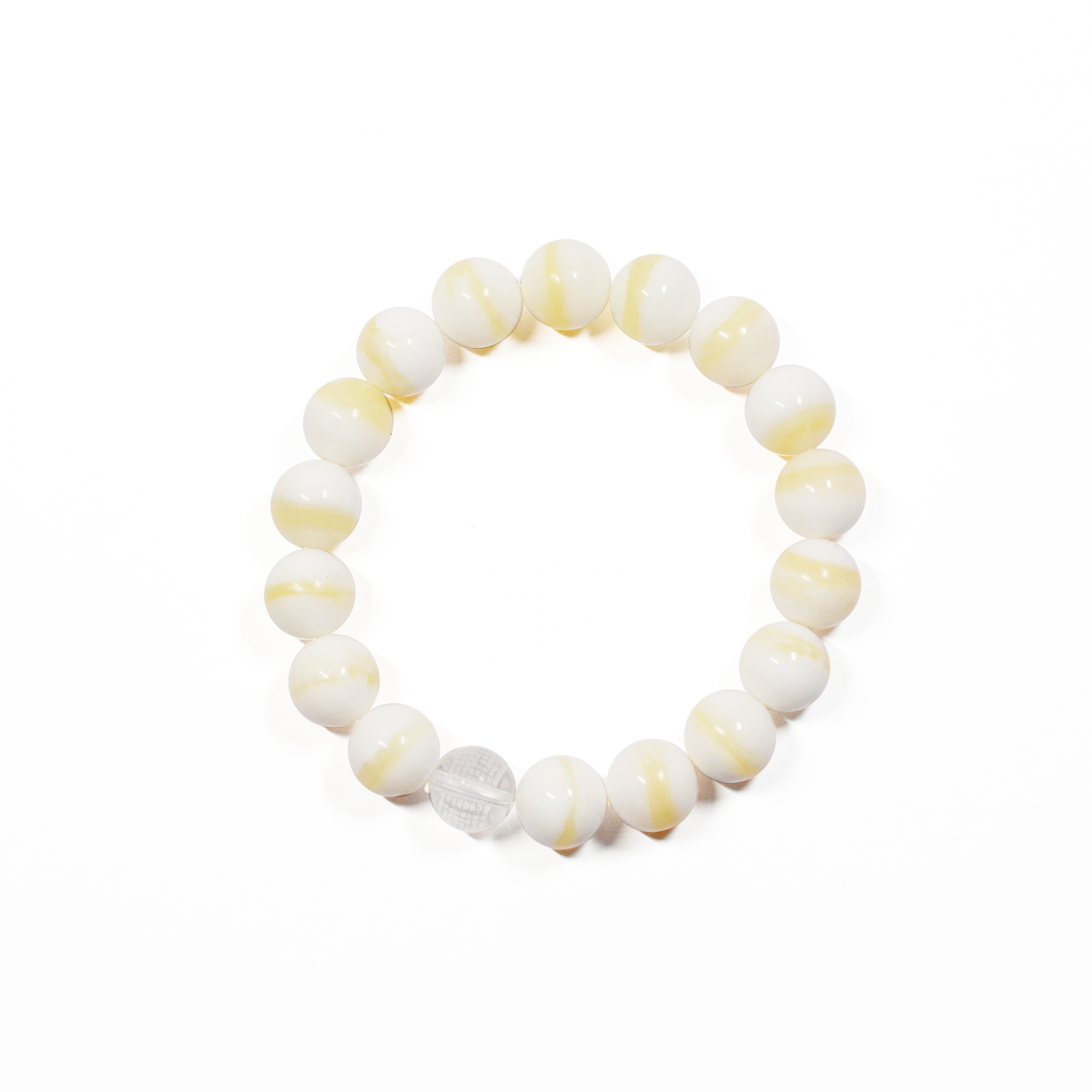 妙本手串系列 - 10mm 一線天硨磲手串 (配：心經白水晶)