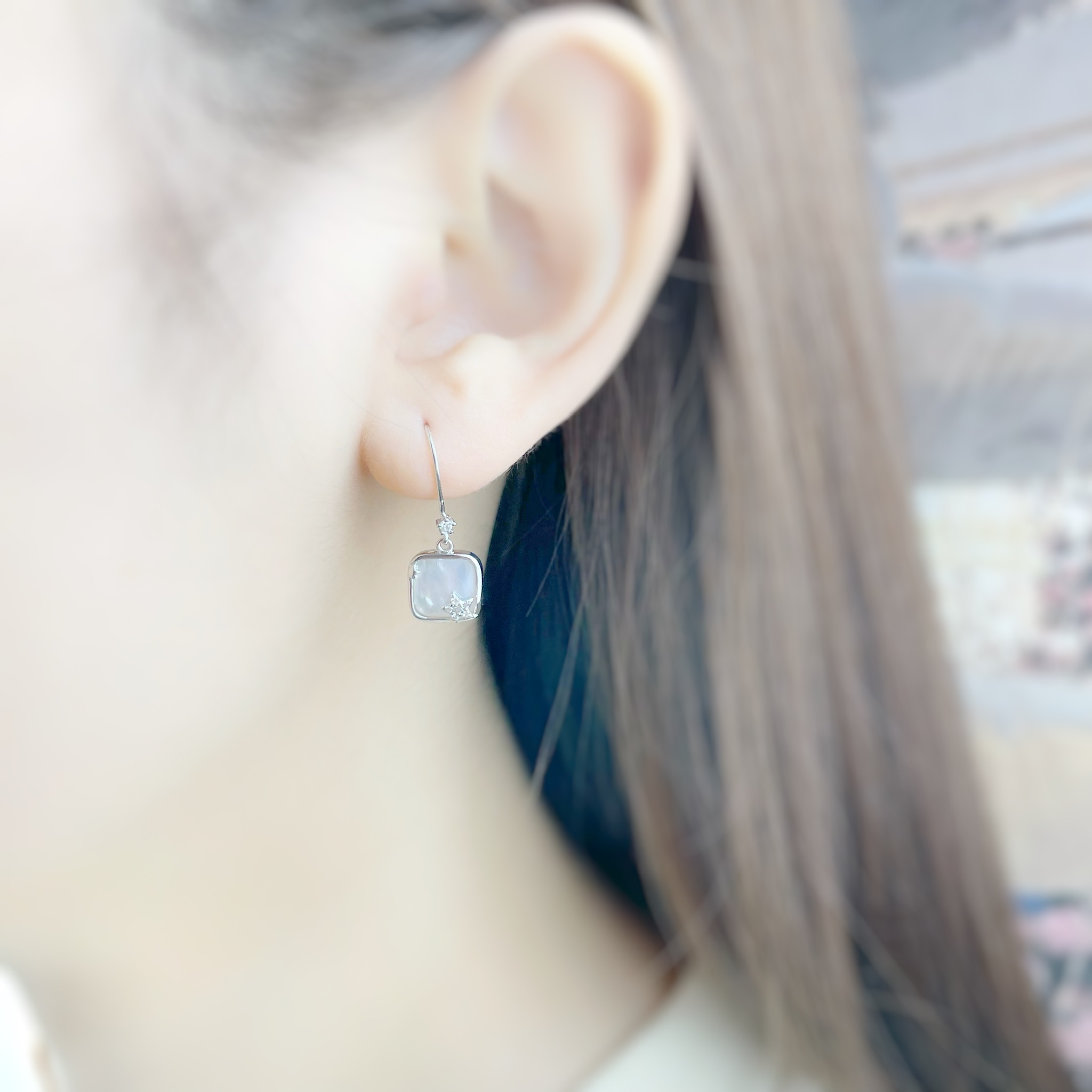 | 925 Silver・White Gold・Rose Gold | Star Painting Earrings（Silver / Rose Gold） | EA0605 |